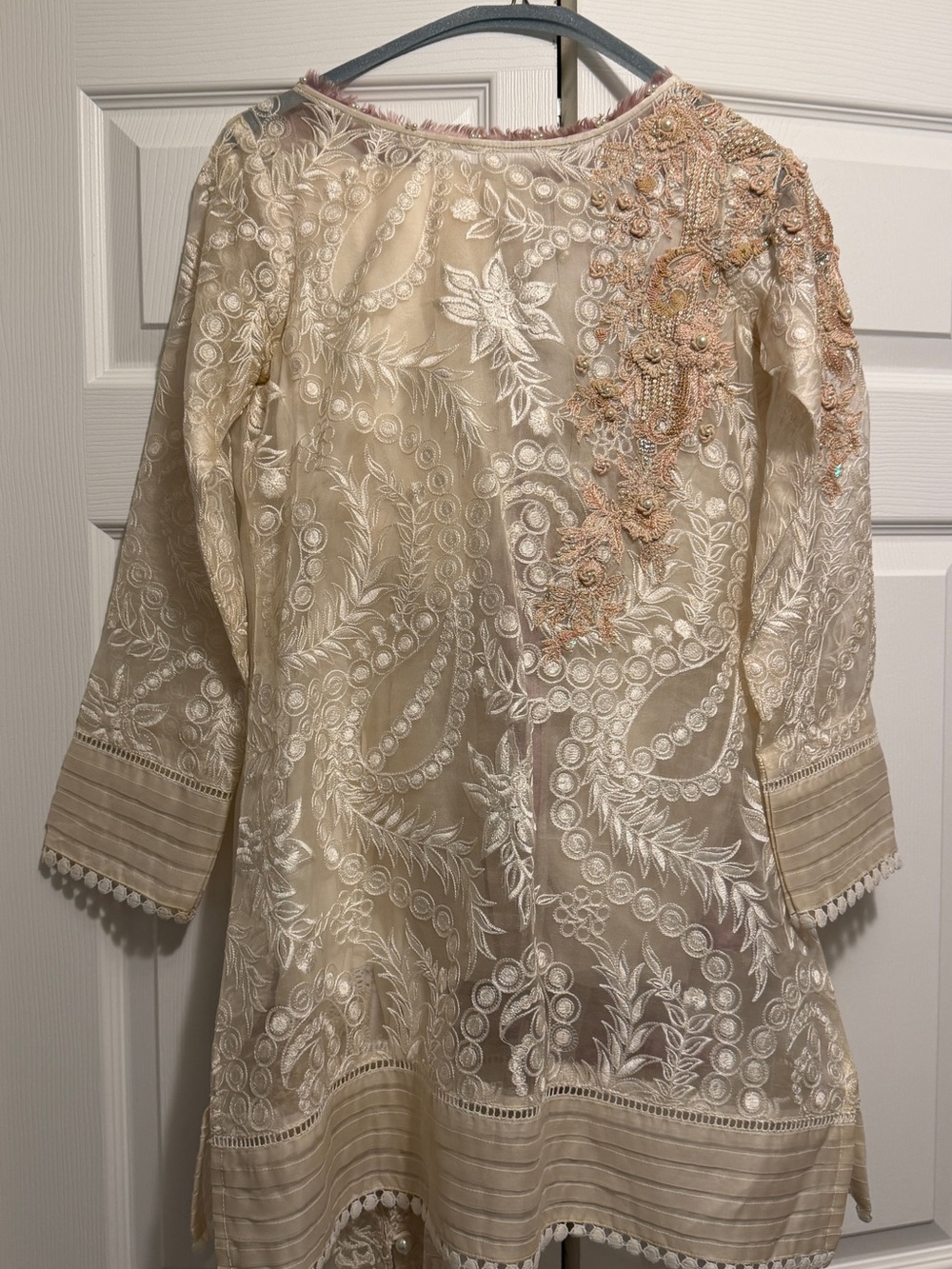 4 piece Embroidered Cream out
